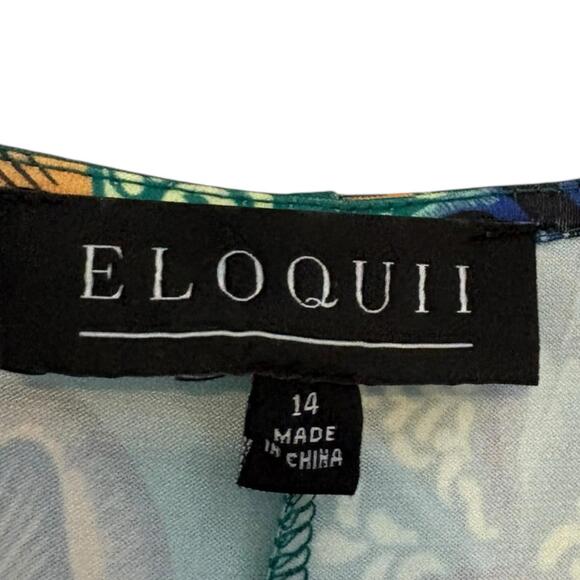 Eloquii Printed Wrap Maxi Dress Size 14 Tropical Resort Vacation Stretch - Picture 4 of 11